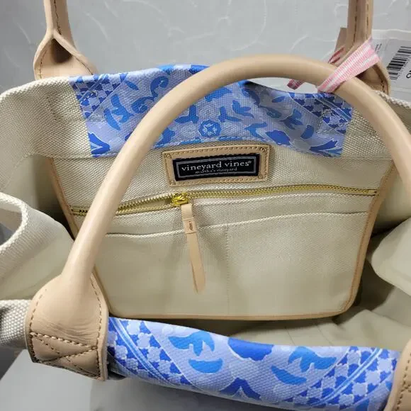 Vineyard Vines Blue and Tan Tote Bag - Picture 4 of 16